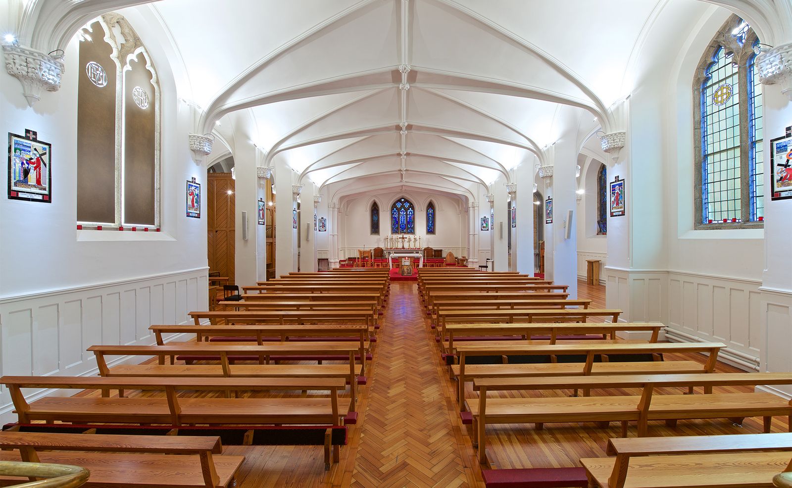 Belvedere College Chapel interior lighting